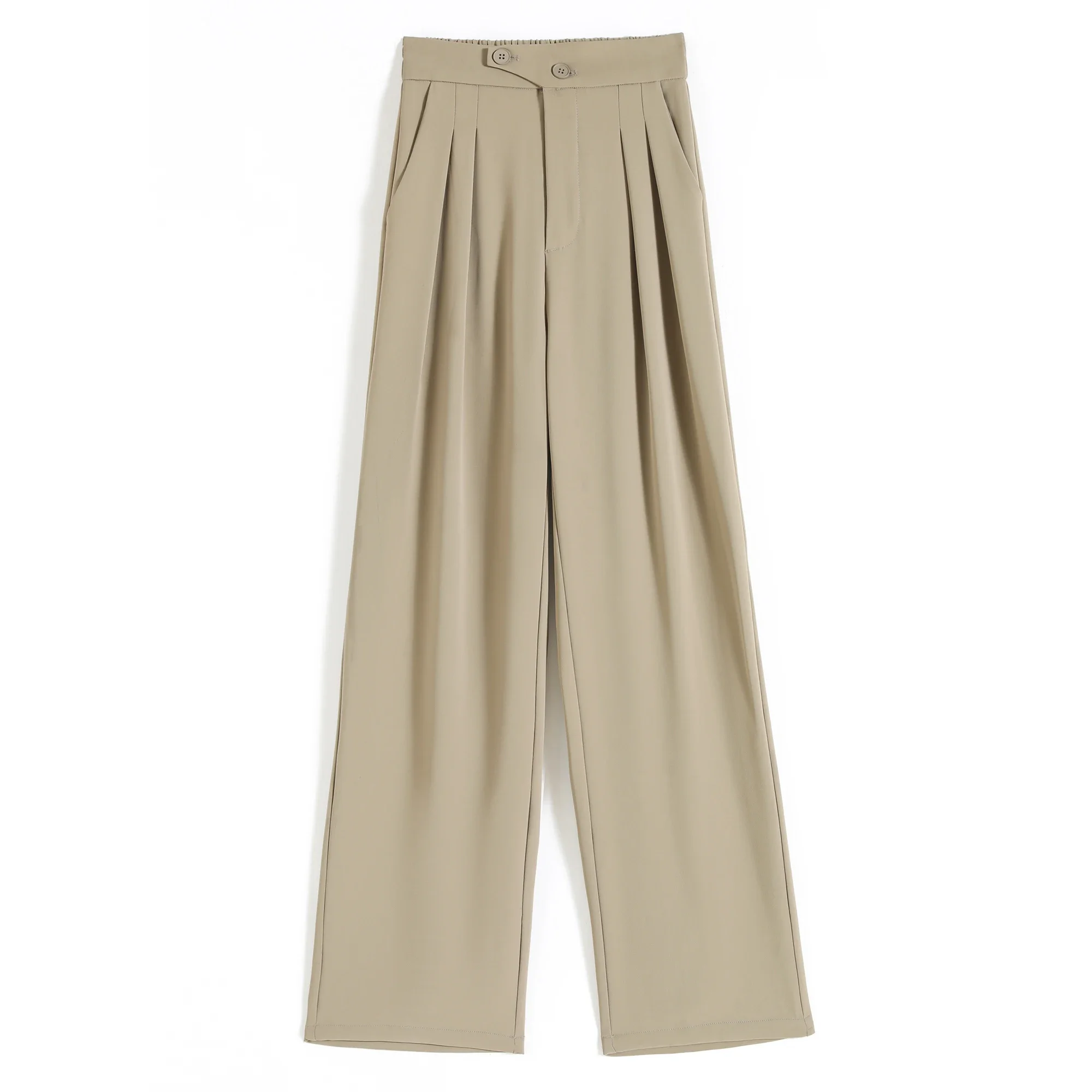 New 2024 White High Waist Suit Wide Leg Women's Full Pants White Spring Summer Female Elegant Minimalism Straight Loose Trousers - Image 6