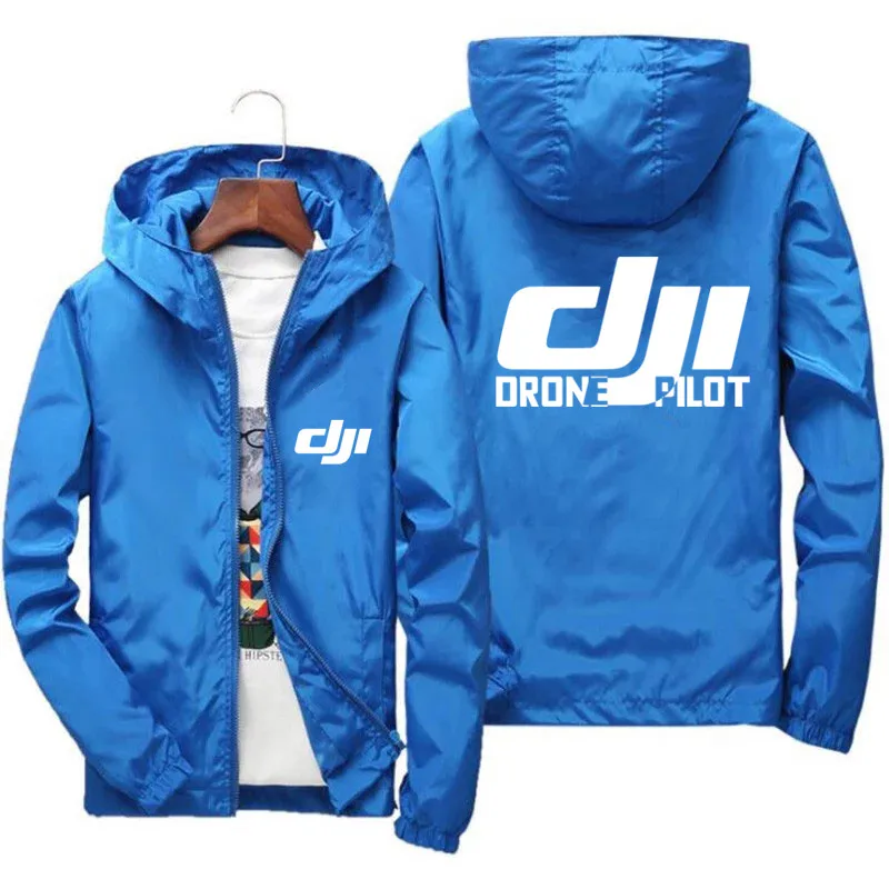 Men's Bomber Hooded DJI Drone Pilot Casual Thin Windbreaker Jackets Coat Male Outwear Sports Windproof Clothing Large Size 2024 - Image 2