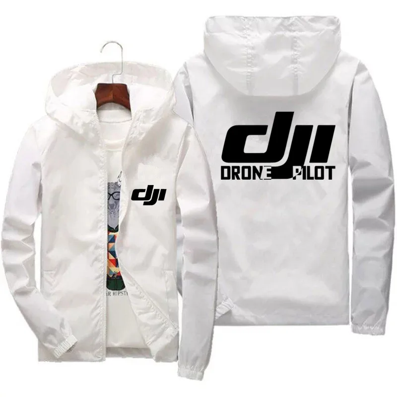 Men's Bomber Hooded DJI Drone Pilot Casual Thin Windbreaker Jackets Coat Male Outwear Sports Windproof Clothing Large Size 2024 - Image 5