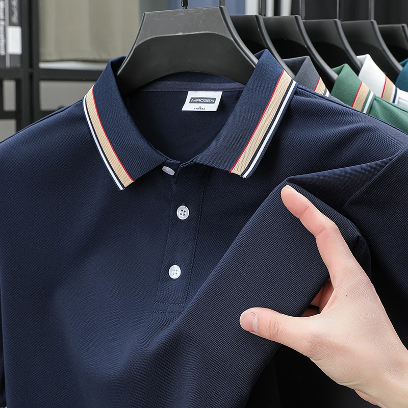 New Summer High Quality Fashion Golf Lapel Polo Short Sleeve Business Men Design Breathable Casual Cool T-shirt Top - Image 6