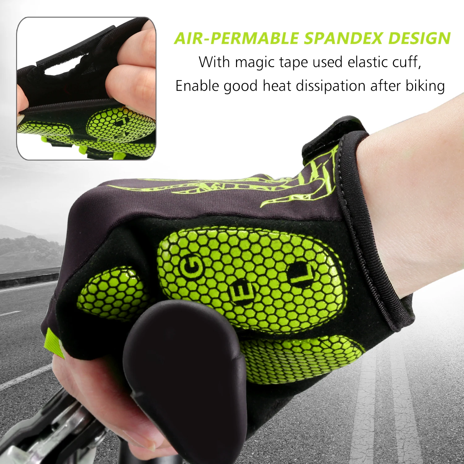 MOREOK Bike Gloves Breathable 5mm Gel Pads MTB Mountain Road Bicycle Gloves Shock-absorbing Half Finger Cycling Gloves Men Women - Image 5