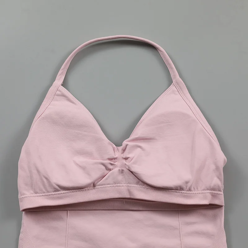 Impact Longline Strappy Top Women Seamless Yoga Tank Tops Ruched Backless Gym Clothes Workout Sleeveless Shirts With Buit In Bra - Image 6